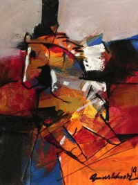 Mashkoor Raza, 12 x 16 Inch, Oil on Canvas, Abstract Painting, AC-MR-189